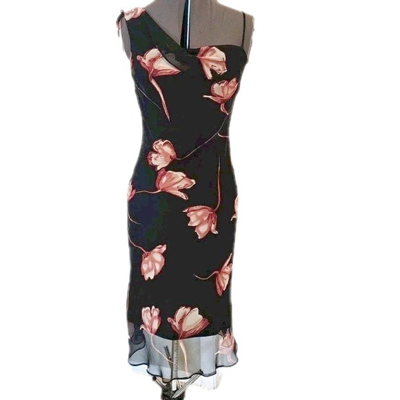 Blind Date Dresses & Skirts - Blind date Y2k dress asymmetrical small black pink midi‎